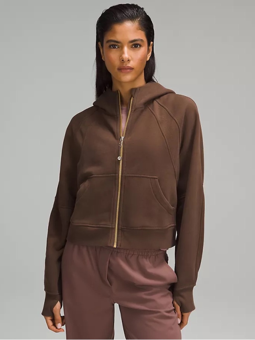 Lululemon Scuba Oversized Half-Zip Hoodie - Java/Gold, Size M/L